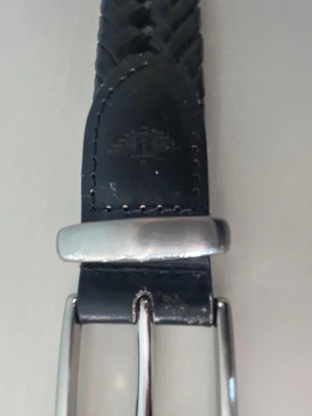 Dockers Black Braided Synthetic Leather Belt with Silver-Tone Buckle Men’s 38-40